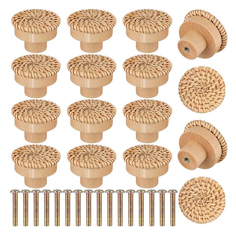 ABLQ Wooden Handles Beech Ratt - Furniture Hardware Paint ulasan dan harga