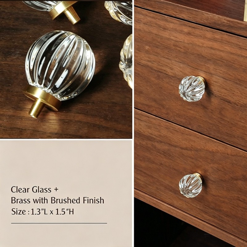 LLCS-Glass Brass Knobs Vintage - Furniture Hardware Paint ulasan dan harga