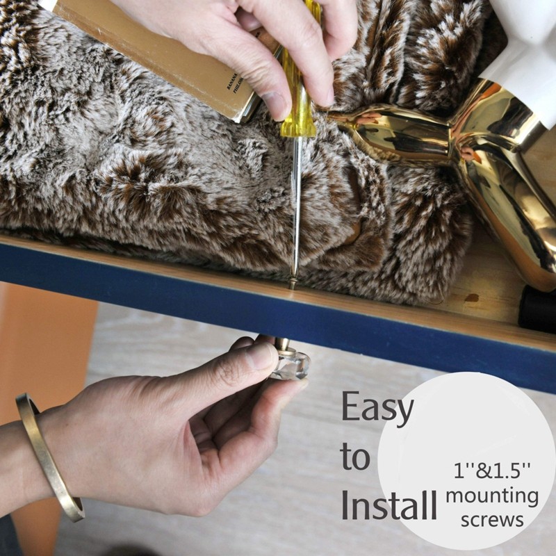 LLCS-Glass Brass Knobs Vintage - Furniture Hardware Paint ulasan dan harga