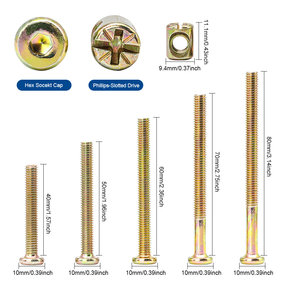 Hex Socket Flat Head Furniture - Furniture Hardware Barrel Nut ulasan dan harga