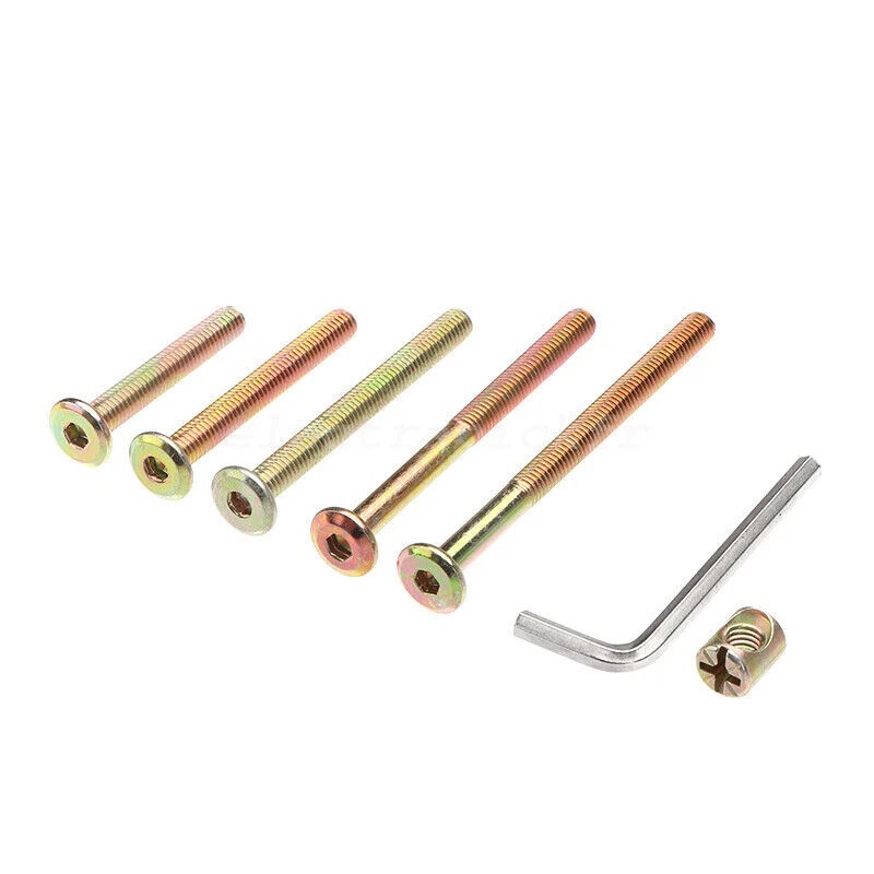 50pcs M6x40/50/60/70/80mm Crib - Furniture Hardware Barrel Nut ulasan dan harga