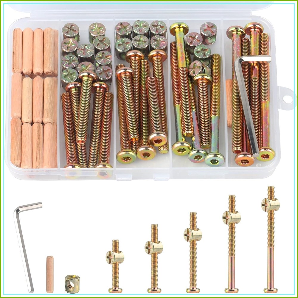 M6x40/50/60/70/80mm Crib Screw - Furniture Hardware Barrel Nut ulasan dan harga