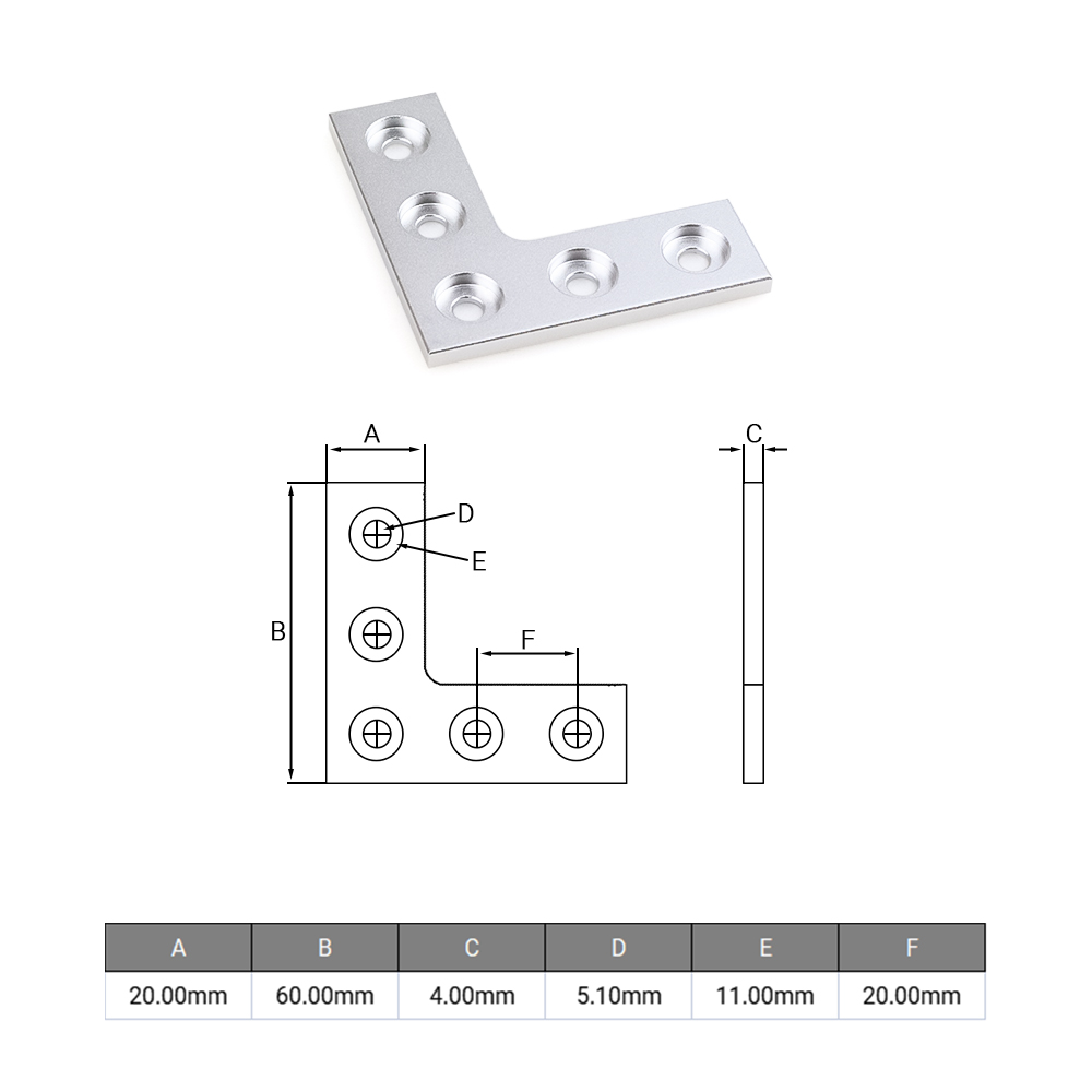 2Pcs/lot L Type 5 Holes 90Degr - Joint Connector Bracket ulasan dan harga
