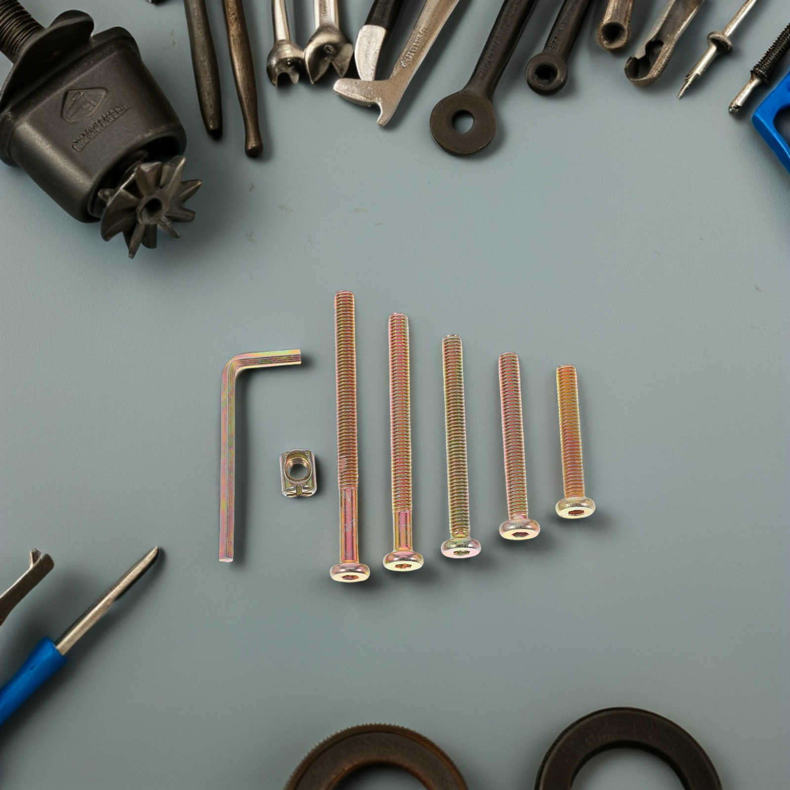 49Pcs Hex Socket Drive Screw a - Furniture Hardware Barrel Nut ulasan dan harga