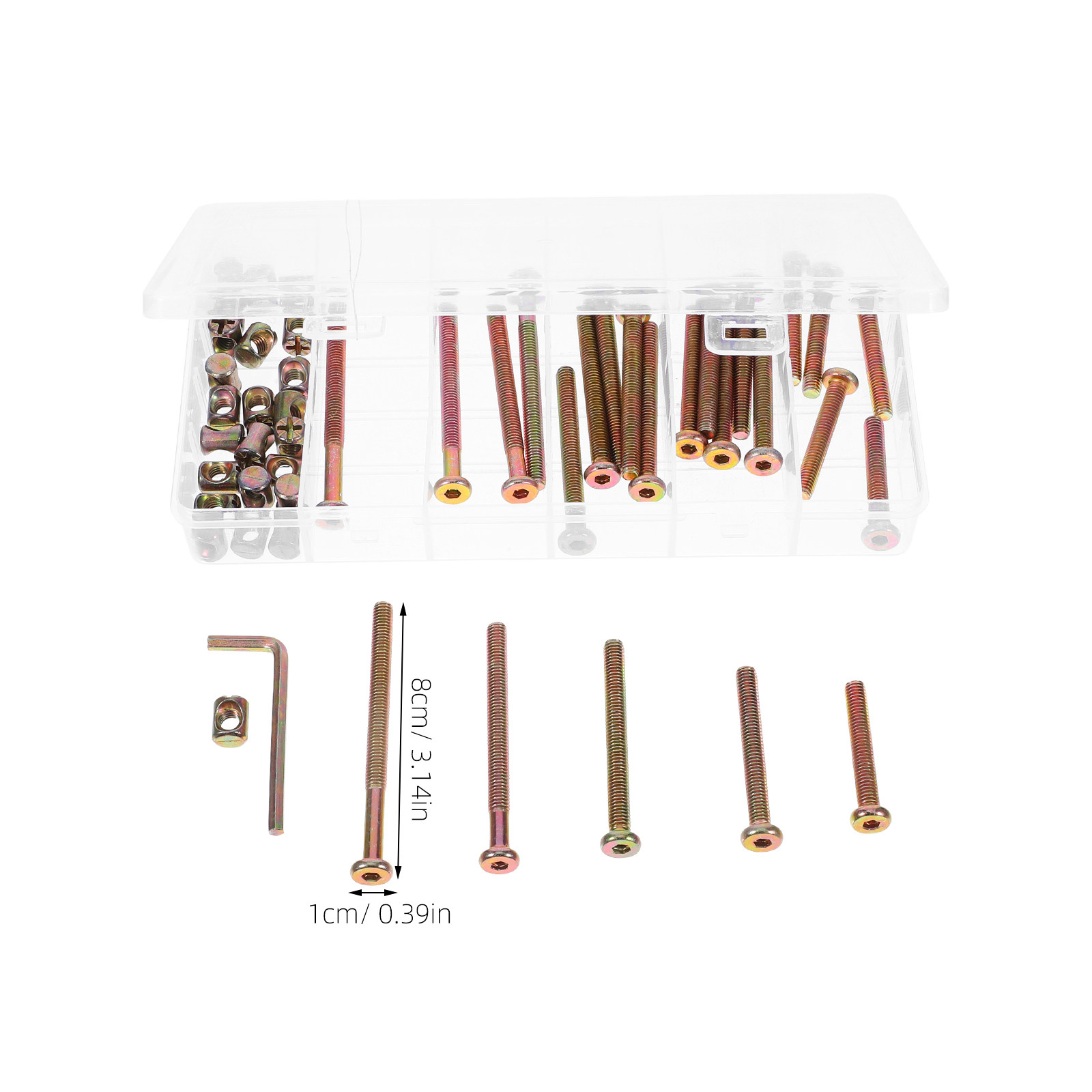 49Pcs Hex Socket Drive Screw a - Furniture Hardware Barrel Nut ulasan dan harga