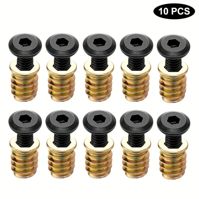 10PCS Nut Threaded Inserts Com - Furniture Hardware Screws ulasan dan harga