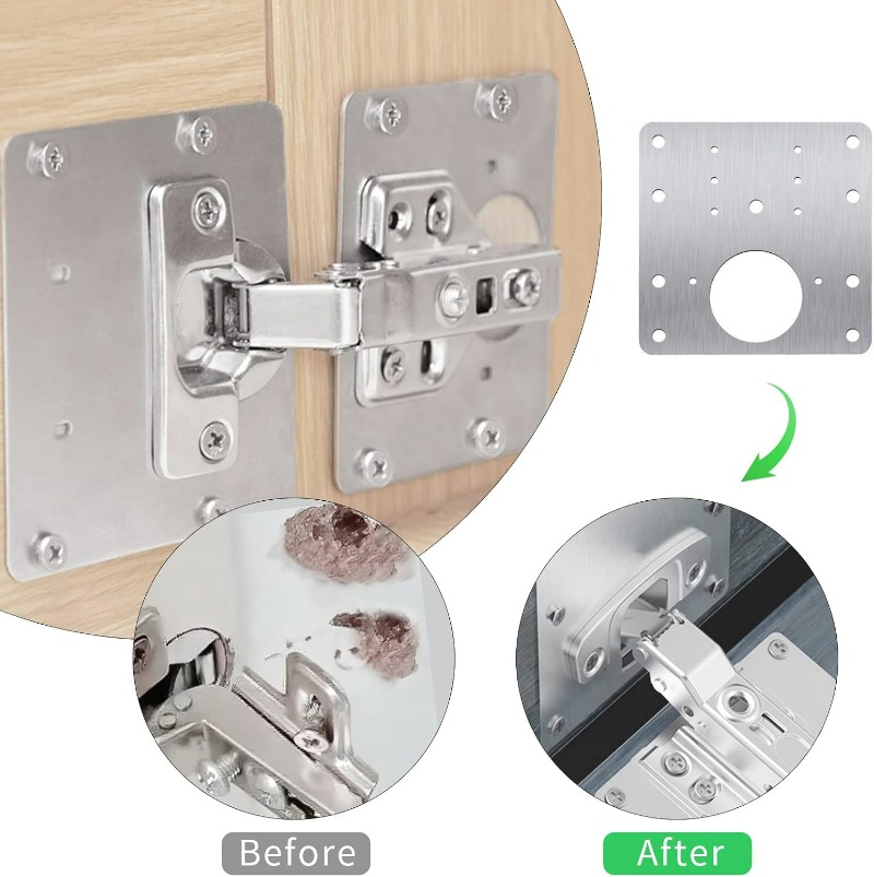 Cabinet Door Hinge Repair Plat - Furniture Hardware Screws ulasan dan harga