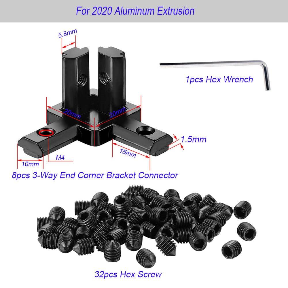 8Pcs Aluminum Profile 90 Degre - Joint Connector Bracket ulasan dan harga