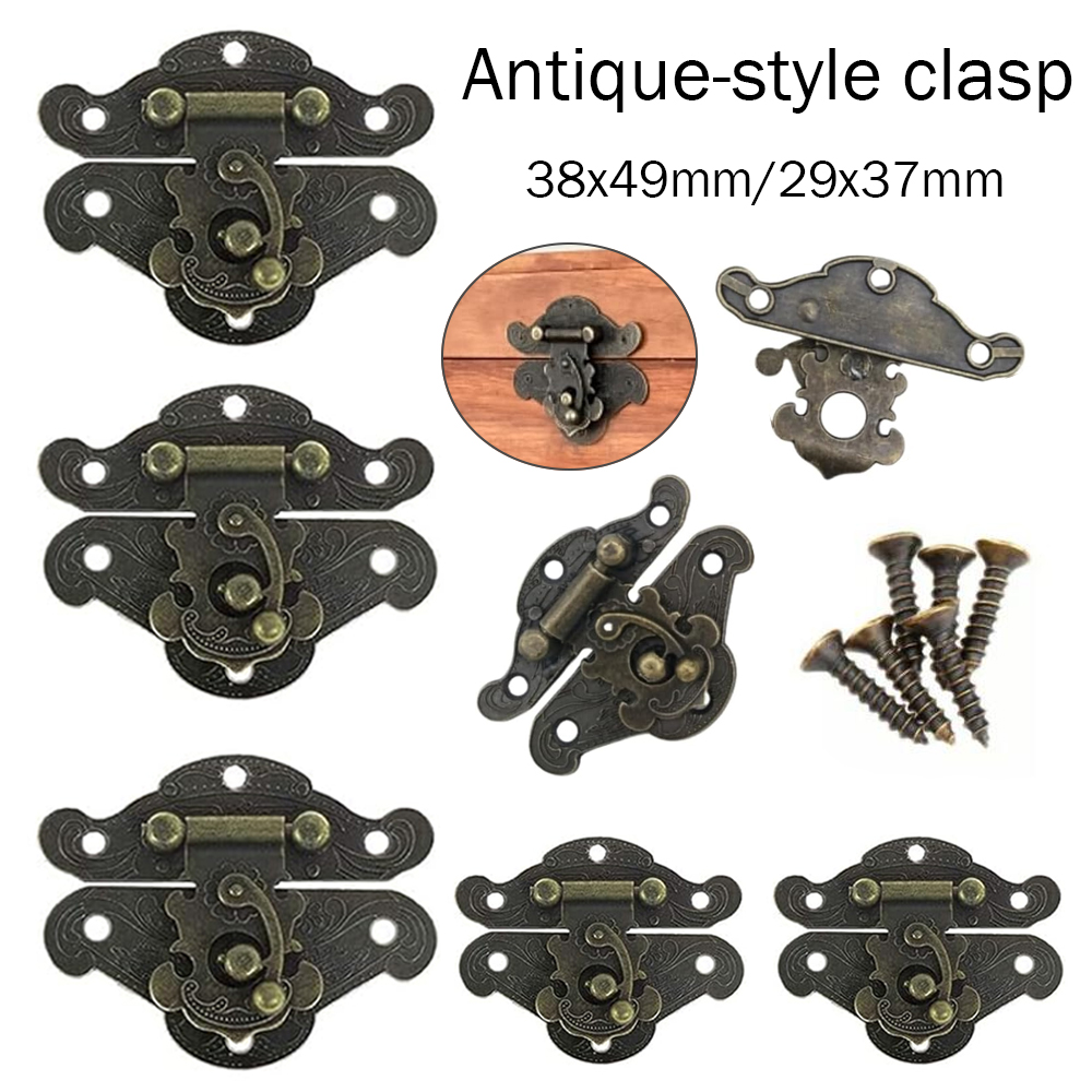 5-20pcs Vintage Metal Hasp Lat - Furniture Hardware Screws ulasan dan harga