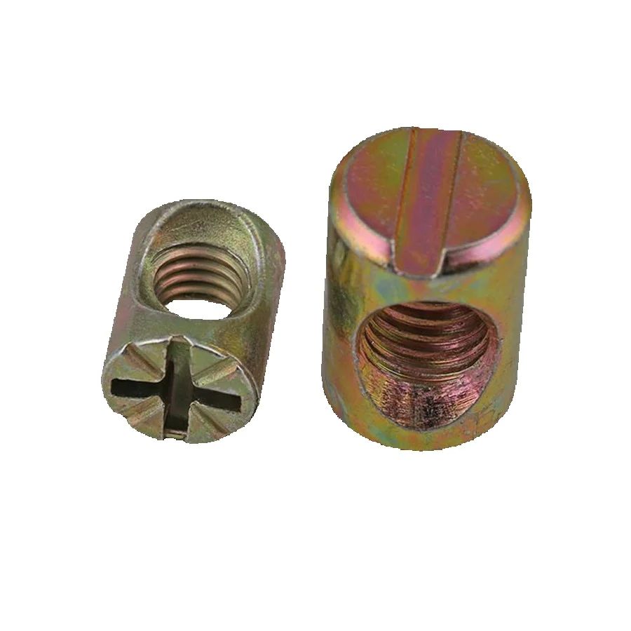 100pcs Color Zinc Plated Slott - Furniture Hardware Barrel Nut ulasan dan harga