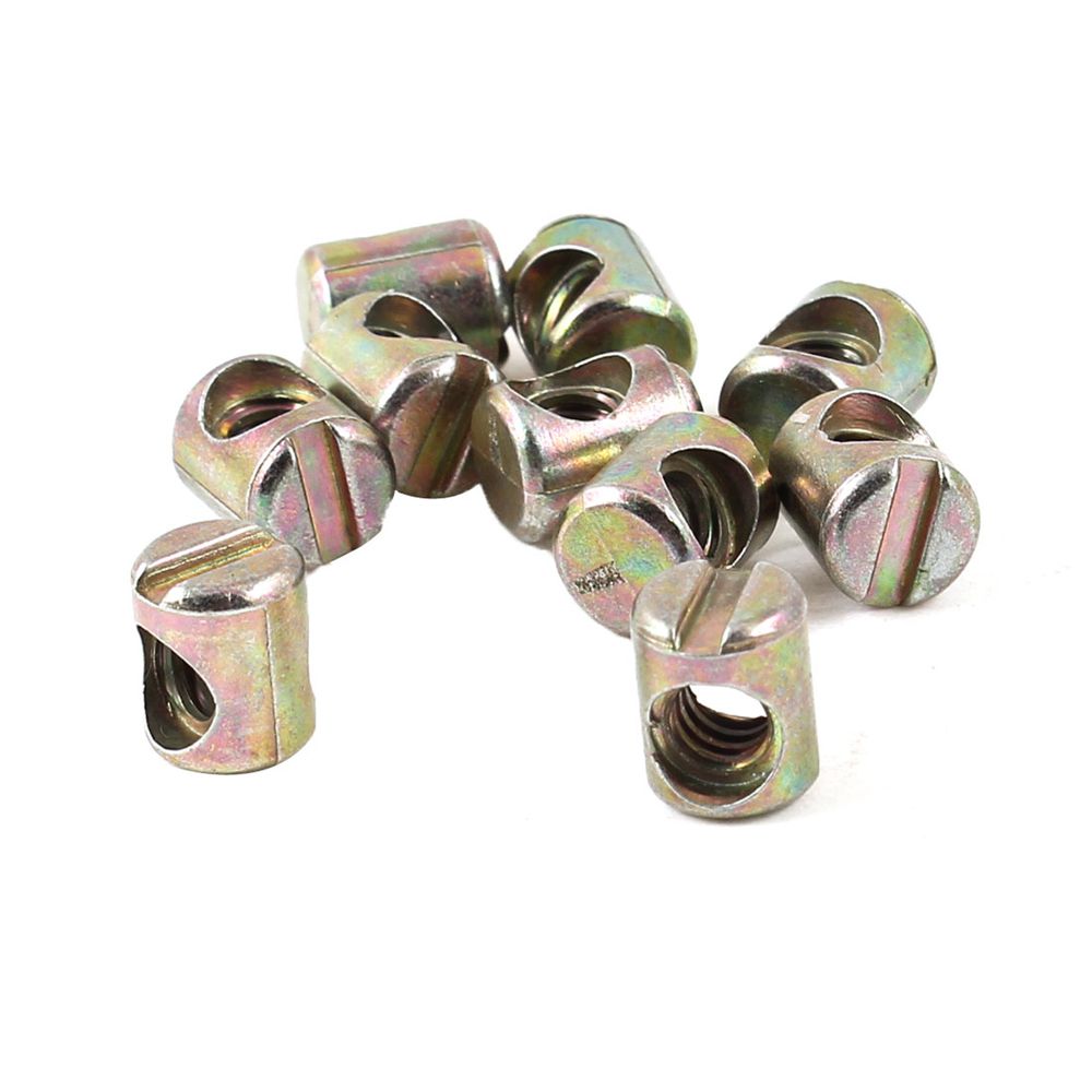 100pcs Color Zinc Plated Slott - Furniture Hardware Barrel Nut ulasan dan harga