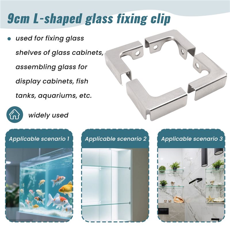 ABUI-4Pcs L Type Glass Fixing  - Furniture Hardware Paint ulasan dan harga