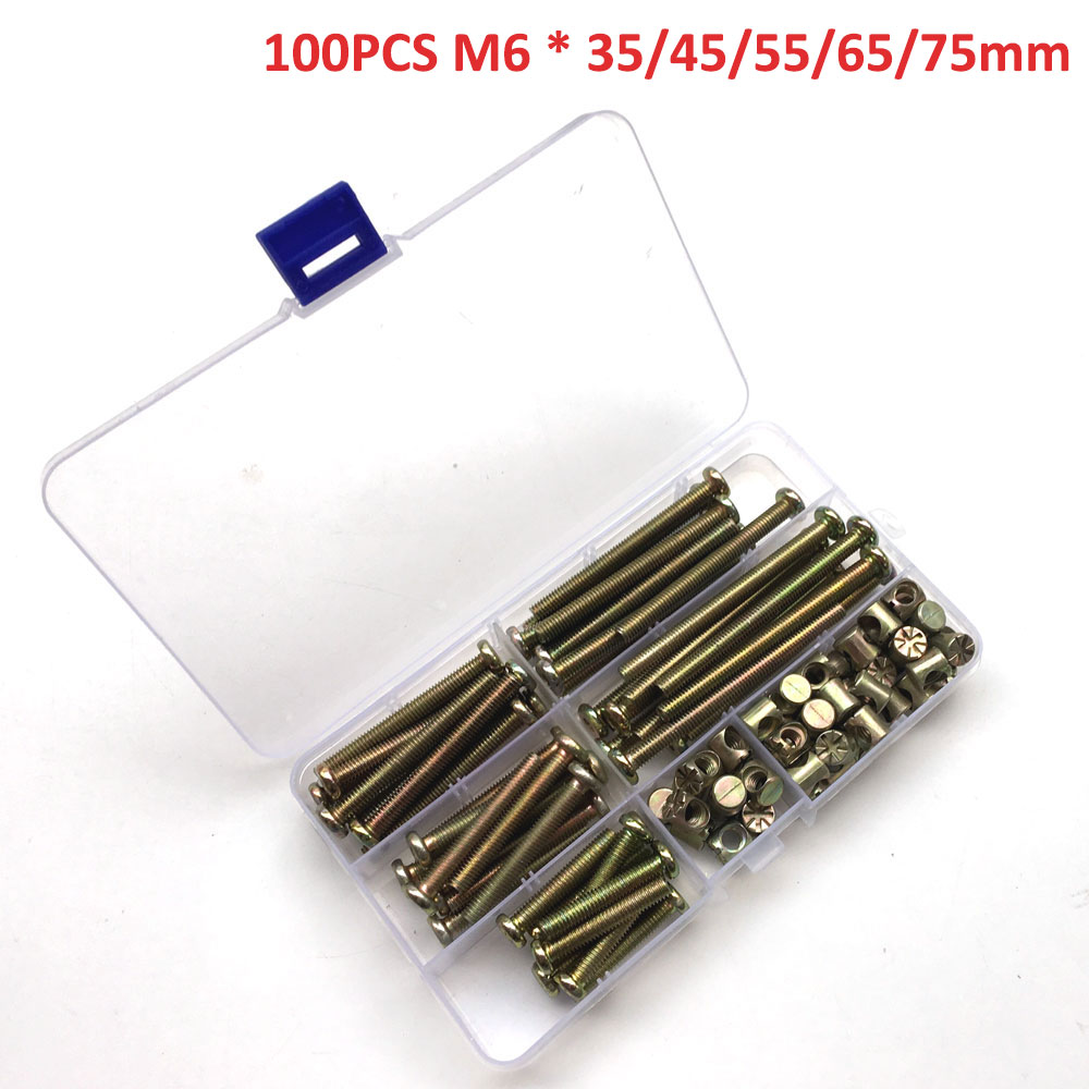 100Pcs M6 Barrel Dowel Nut Zin - Furniture Hardware Barrel Nut ulasan dan harga