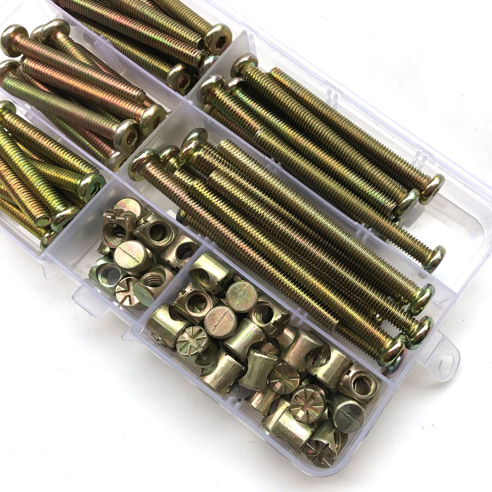 100Pcs M6 Barrel Dowel Nut Zin - Furniture Hardware Barrel Nut ulasan dan harga